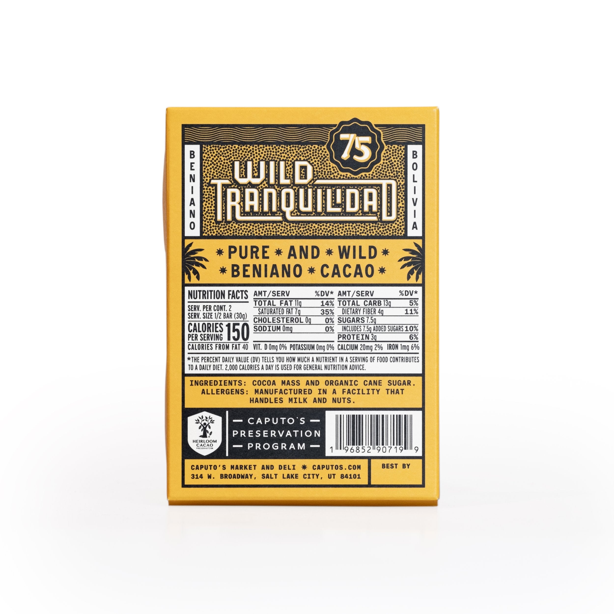 Caputo’s Wild Tranquilidad 75% Cacao by Ritual Chocolate